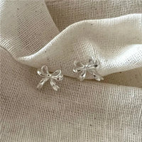 Sterling Silver Bow Knot Ear Studs