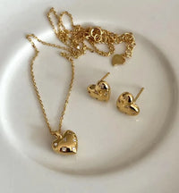 925 Sterling Silver Heart Shape Zircon Ear Studs