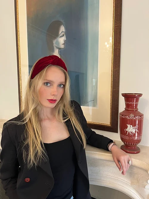 Velvet Knotted Wine Headband