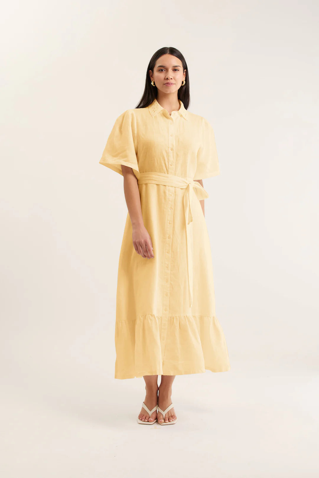 Alessandra - Emma Lemon Linen Dress