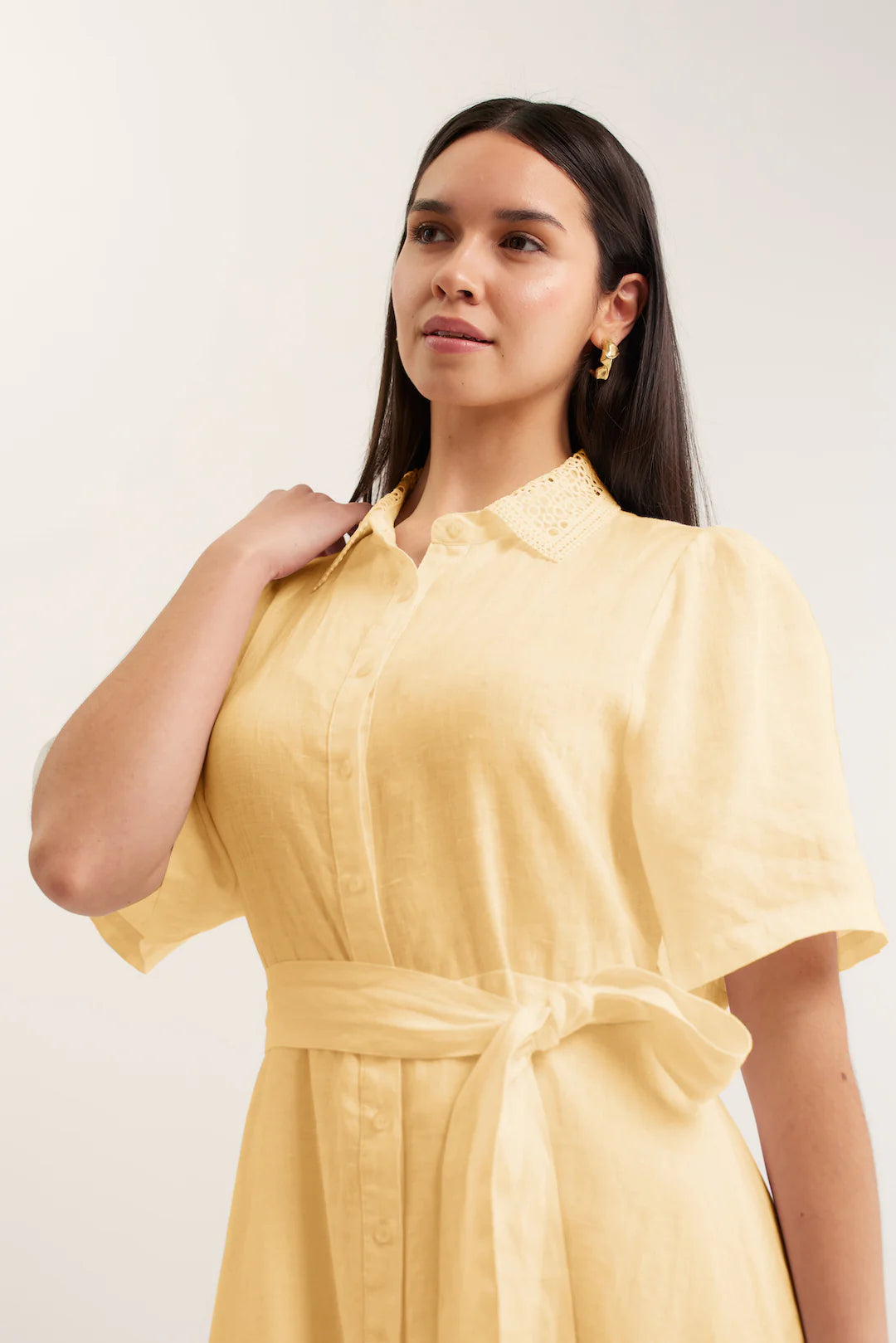 Alessandra - Emma Lemon Linen Dress