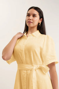 Alessandra - Emma Lemon Linen Dress