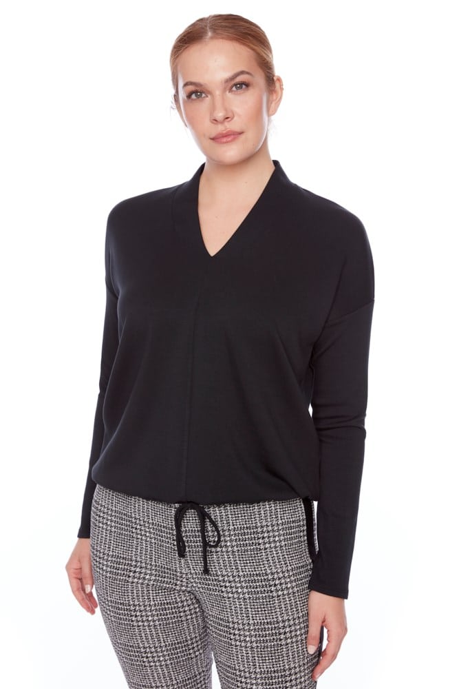UP - Butter V-Neck Draw String Top