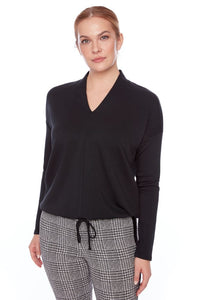UP - Butter V-Neck Draw String Top