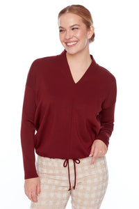 UP - Butter V-Neck Draw String Top
