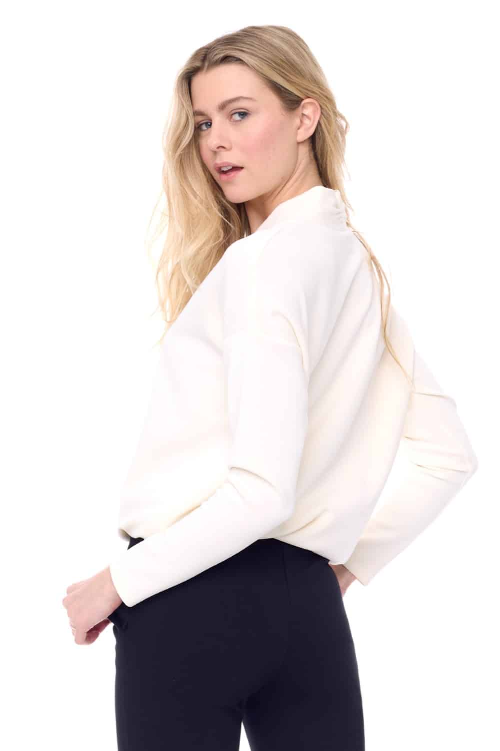 UP - Butter V-Neck Draw String Top
