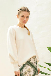 The Dreamer Label -  Daisy Knit Sweater White