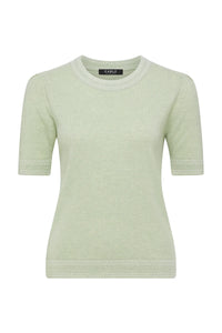 Cable - Cashwool Crew Tee - Pistachio Green