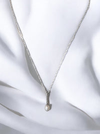 Pearl & Zirconia Drop Necklace