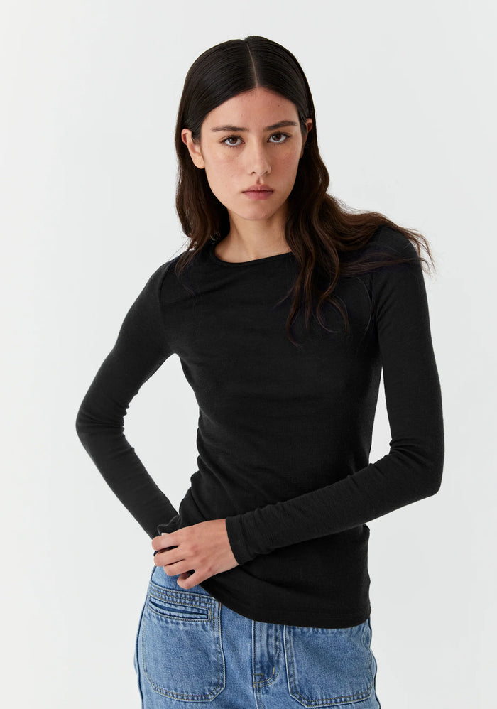 Morrison - Morri Merino Round Neck Tee Black