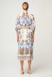 Once Was - Carmen Cotton Silk Maxi Dress in Golden Medina