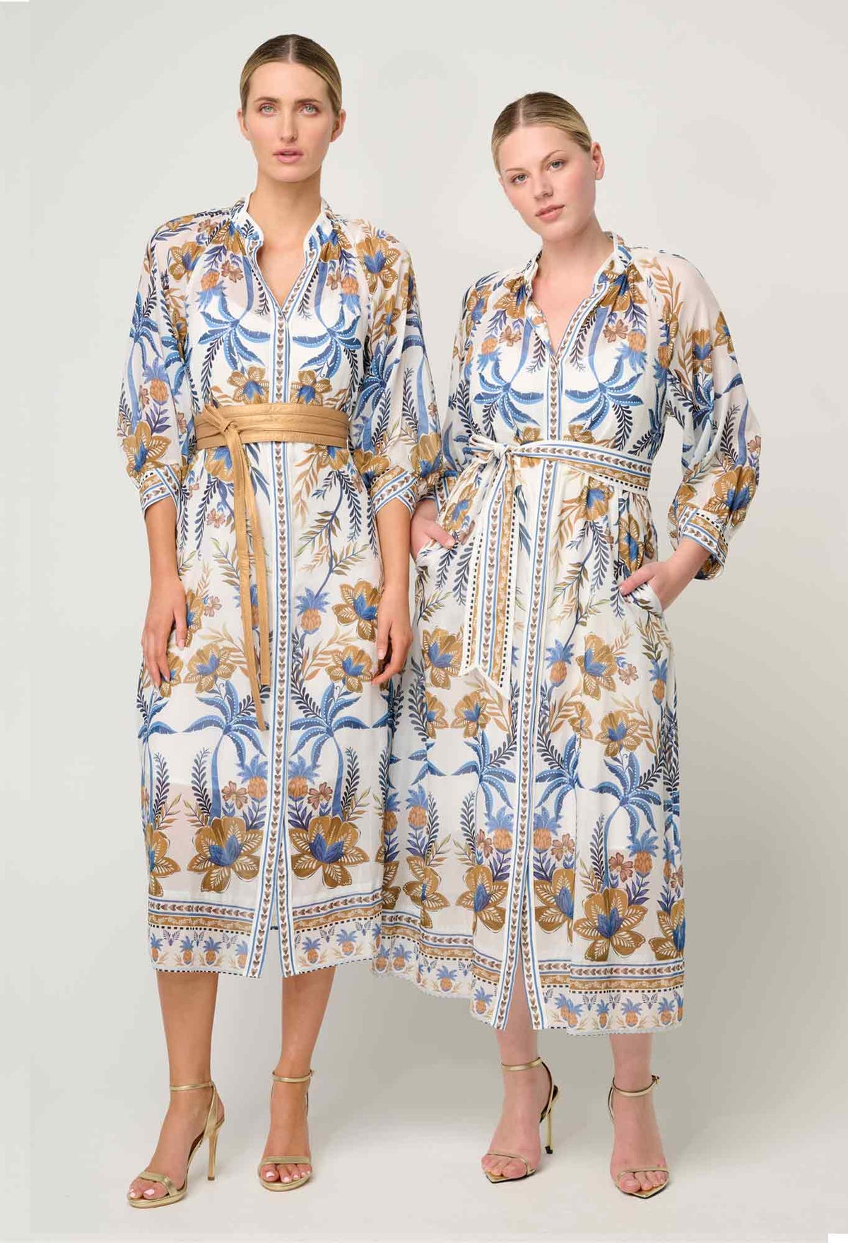 Once Was - Carmen Cotton Silk Maxi Dress in Golden Medina