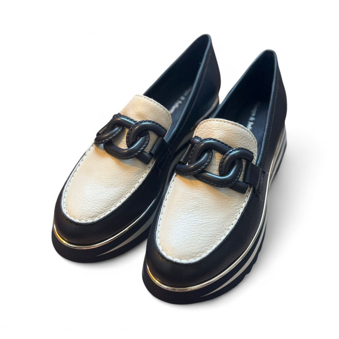 Eaila Navy Leather Loafers