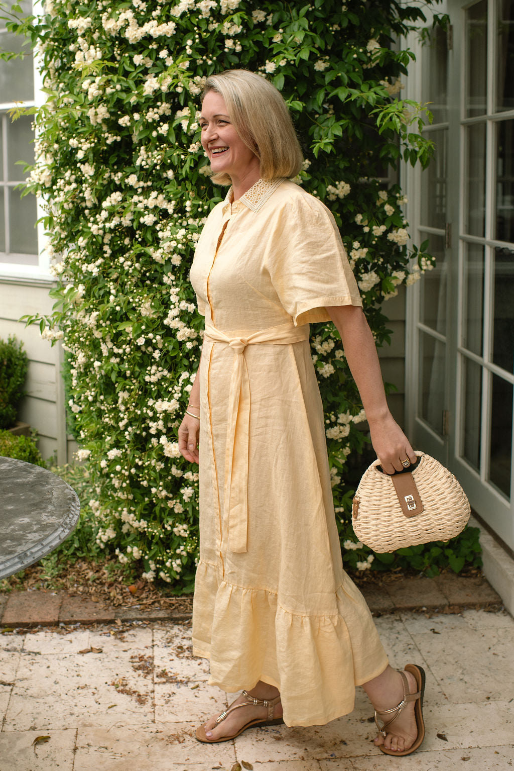 Alessandra - Emma Lemon Linen Dress