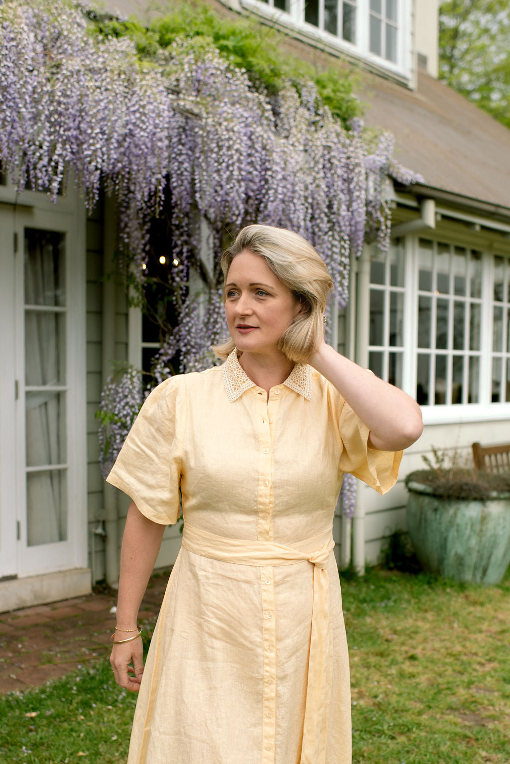 Alessandra - Emma Lemon Linen Dress