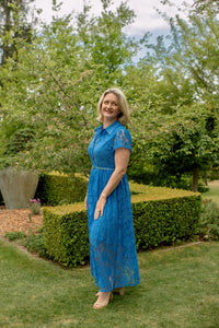 Alessandra - Heidi Lace Dress - Cornflower
