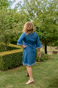 Lola - Allegra Cornflower Linen Midi