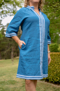 Lola - Allegra Cornflower Linen Midi