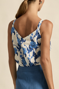 Zoe Kratzmann - Memo Top - Azure Bouquet Blue Print