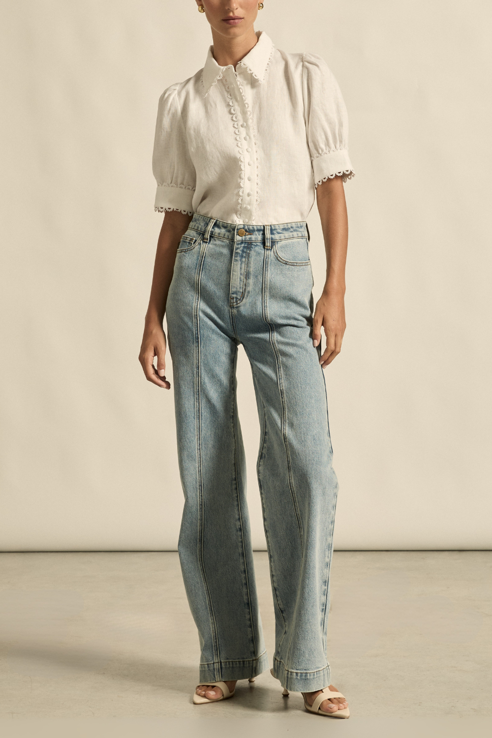 Zoe Kratzmann Tether Top in Porcelain White Linen