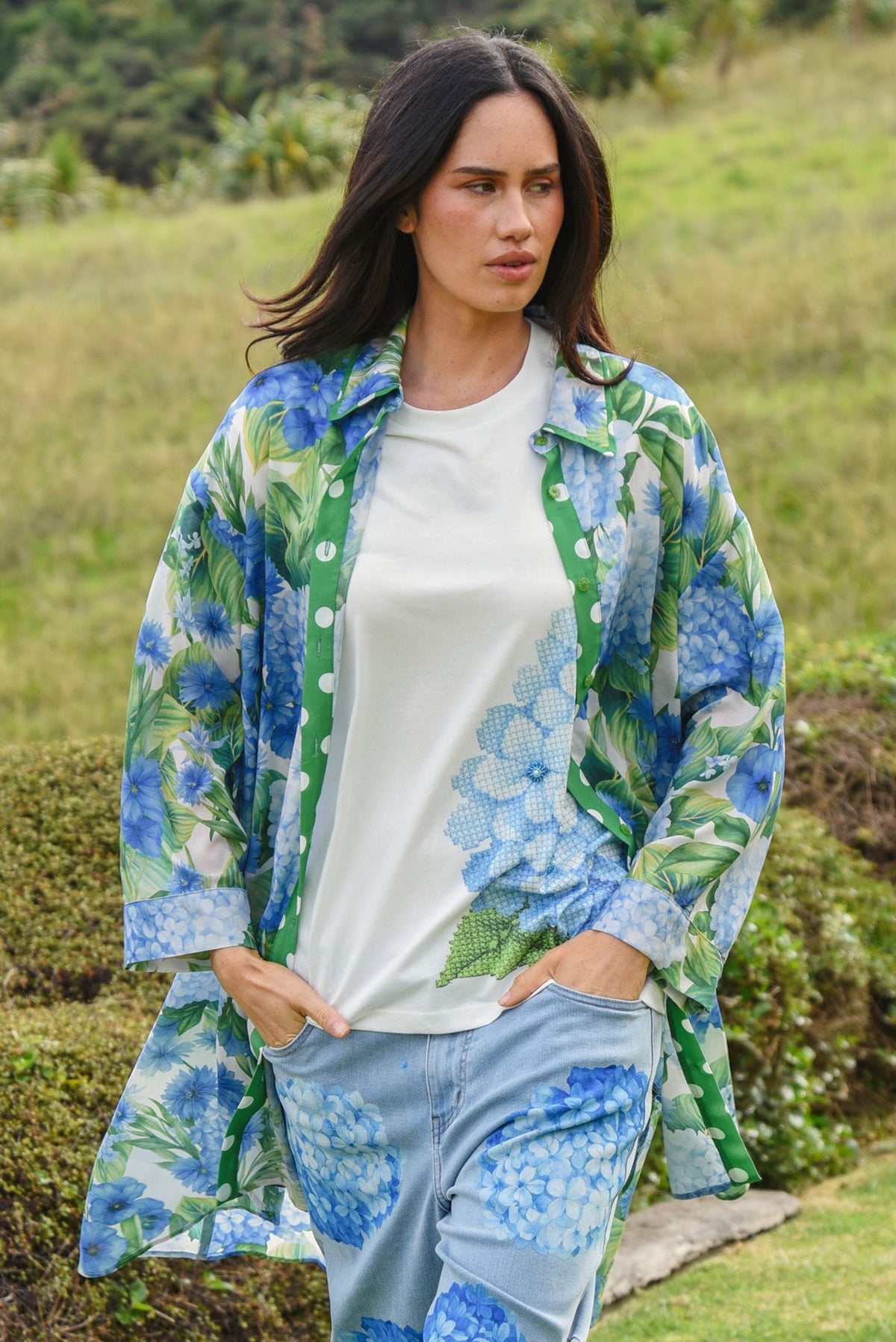 Curate Just Press Play Shirt Hydrangea