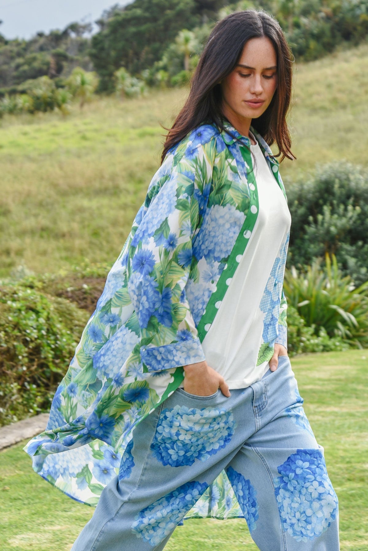Curate Just Press Play Shirt Hydrangea