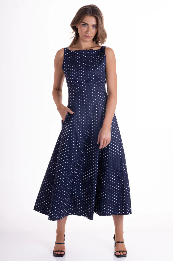 Wyatt Wylde - Orson Dress - Navy Spot