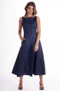 Wyatt Wylde - Orson Dress - Navy Spot