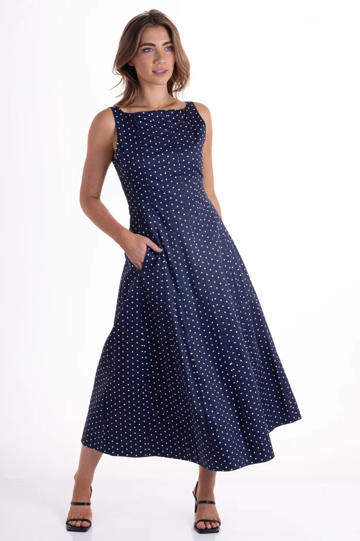 Wyatt Wylde - Orson Dress - Navy Spot