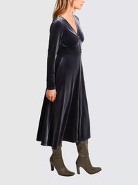 Traffic People Mercy Dress - Blue Velvet