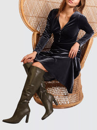 Traffic People Mercy Dress - Blue Velvet