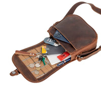 Wildera Leather “Lennon” Crossbody Bag – Full-Grain Leather Shoulder Bag