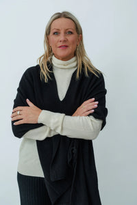 MerinoSnug - Mandy Poncho Alpaca Merino Wool Blend - Australian Made in Black