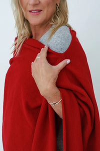 MerinoSnug - Mandy Poncho Alpaca Merino Wool Blend - Australian Made in Red