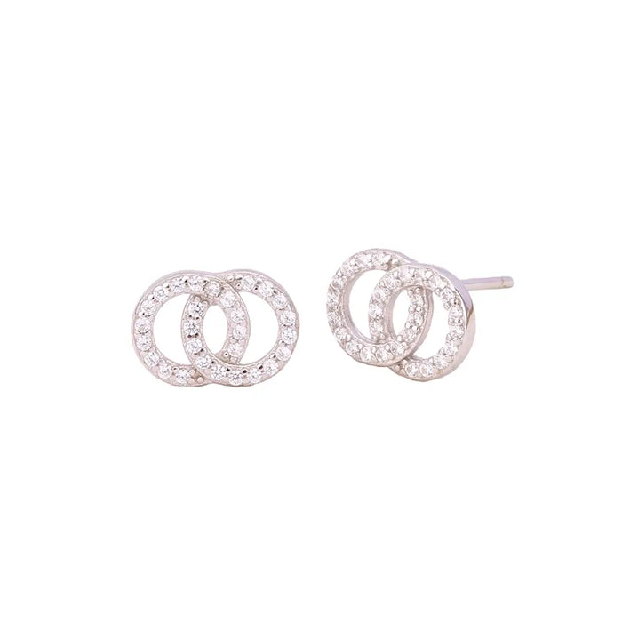 Interlinked Gold Plated 925 Sterling Silver stud Earrings