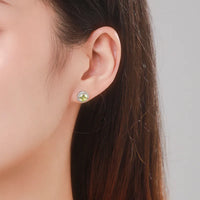 Sterling Silver Peridot Coloured Earrings