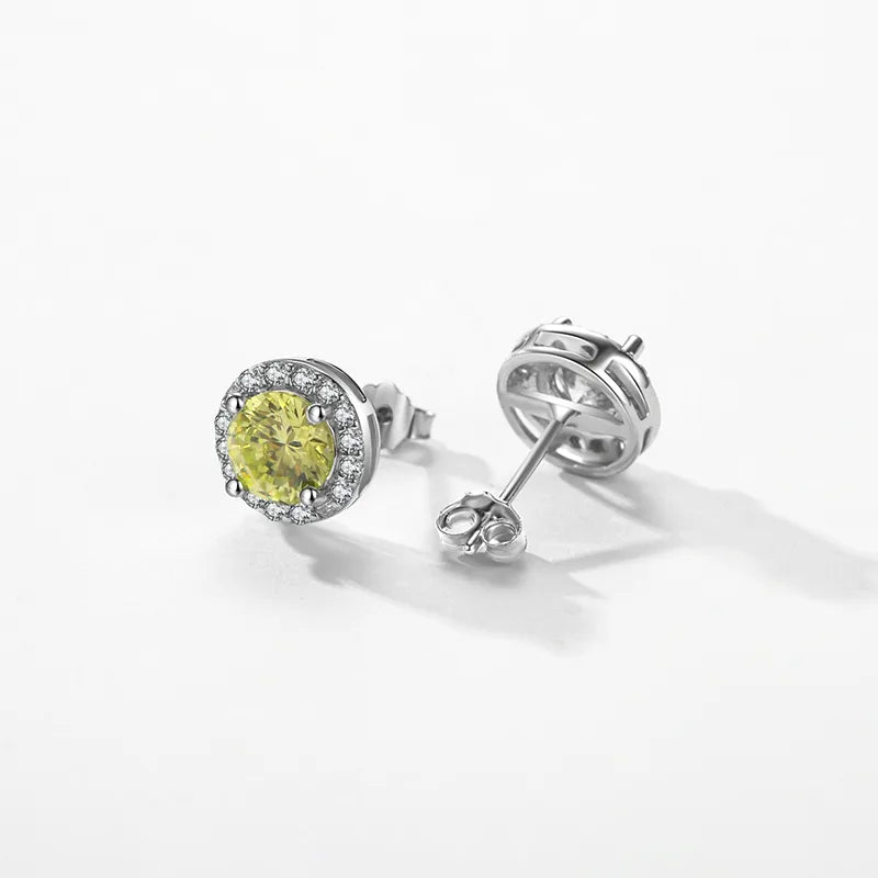 Sterling Silver Peridot Coloured Earrings