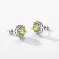Sterling Silver Peridot Coloured Earrings