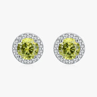 Sterling Silver Peridot Coloured Earrings