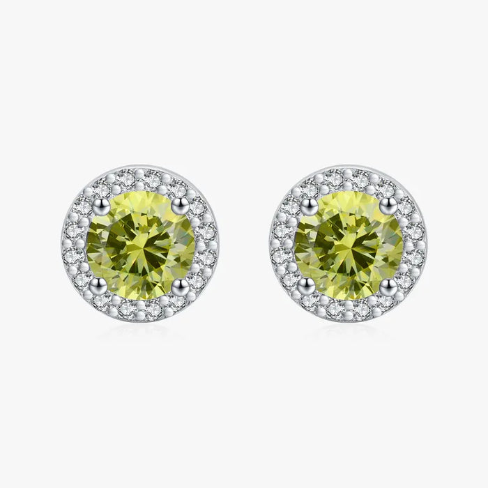 Sterling Silver Peridot Coloured Earrings