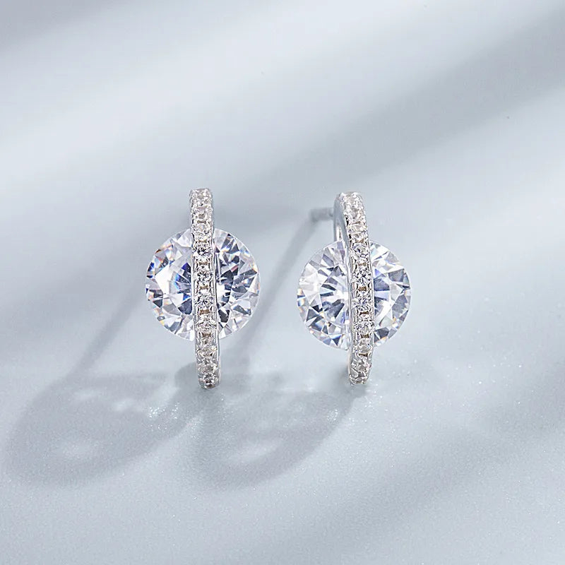 Geometric Zircon Stud Earrings
