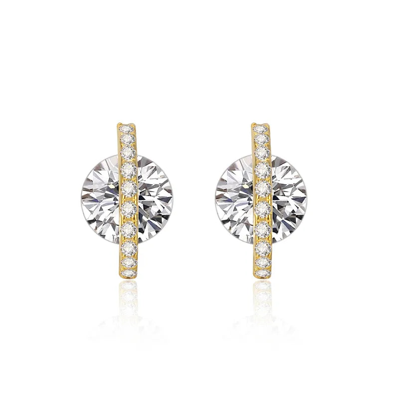 Geometric Zircon Stud Earrings
