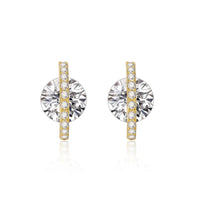 Geometric Zircon Stud Earrings