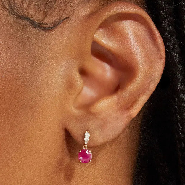 Pink Zircon Drop Earrings