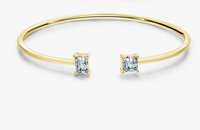 Gold/Sterling Silver Cuff with Square Zircon