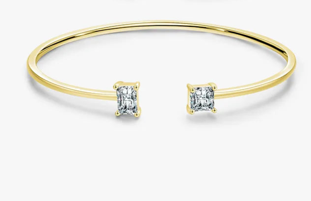 Gold/Sterling Silver Cuff with Square Zircon