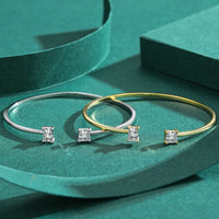 Gold/Sterling Silver Cuff with Square Zircon