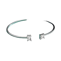 Gold/Sterling Silver Cuff with Square Zircon