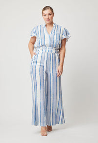 Positano Viscose Linen Jumpsuit Sorrento Stripe