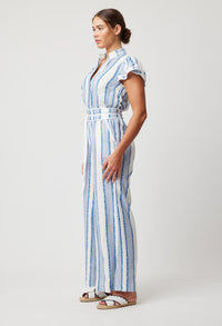 Positano Viscose Linen Jumpsuit Sorrento Stripe
